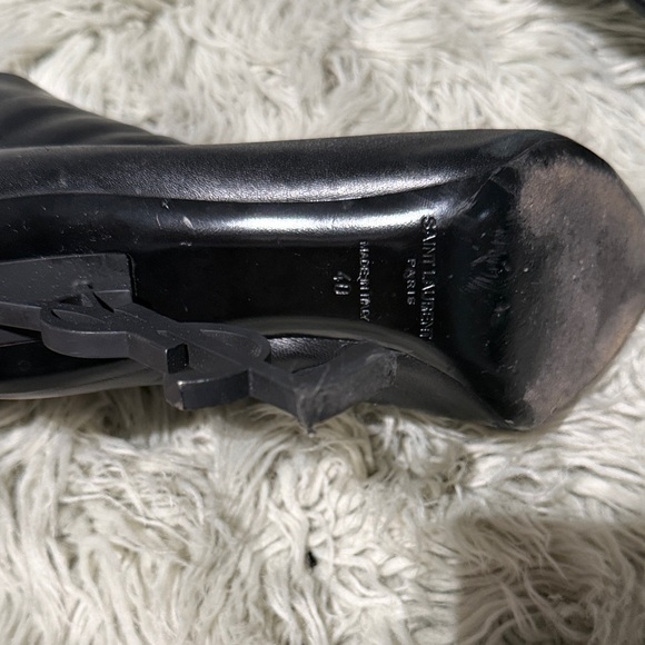 Yves Saint Laurent Black Heeled Boots - Picture 3 of 4